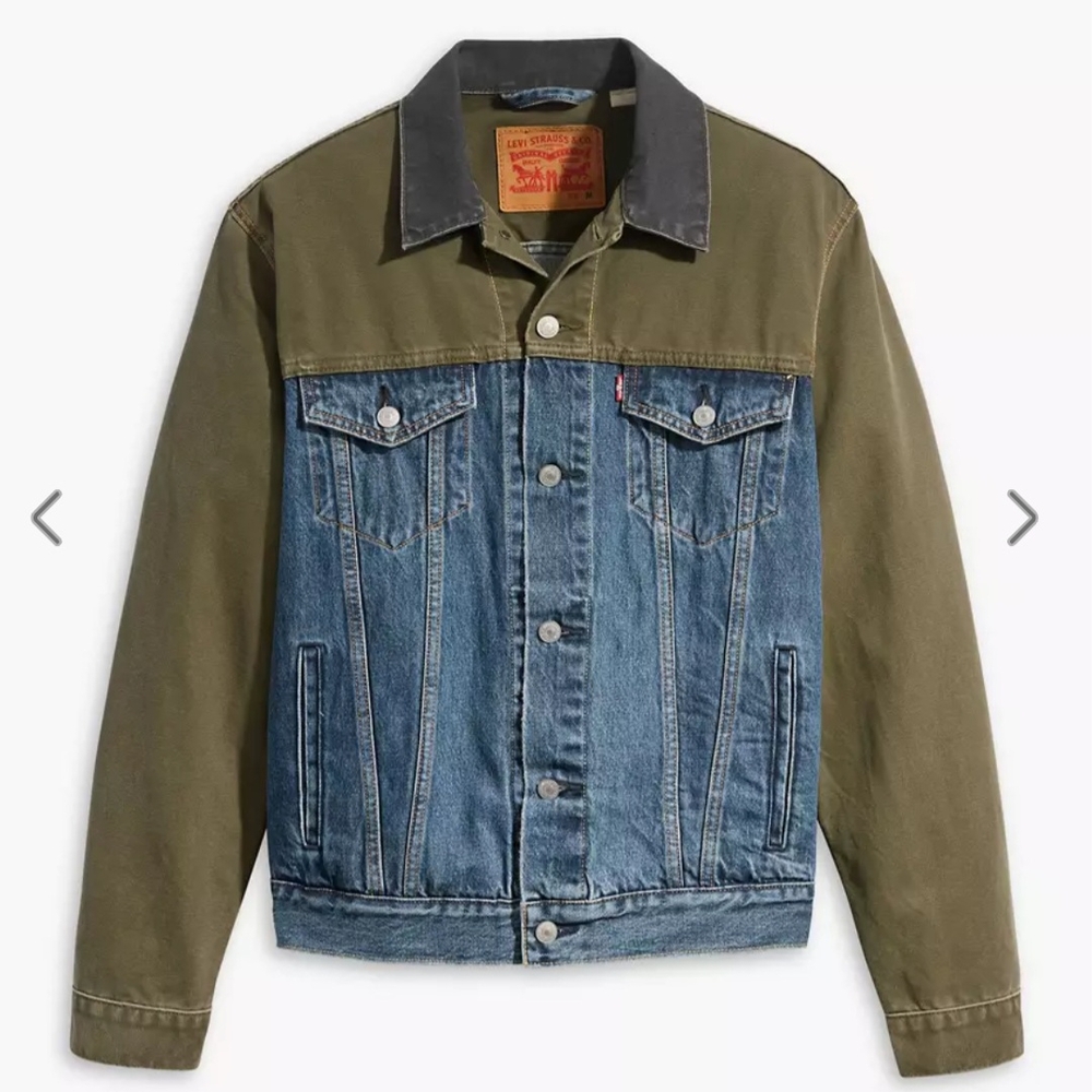 Levi's Men's Blue and Green Denim Jacket